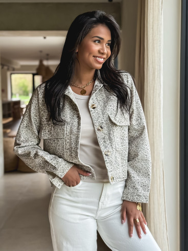Veste léopard Kyoto - Beige