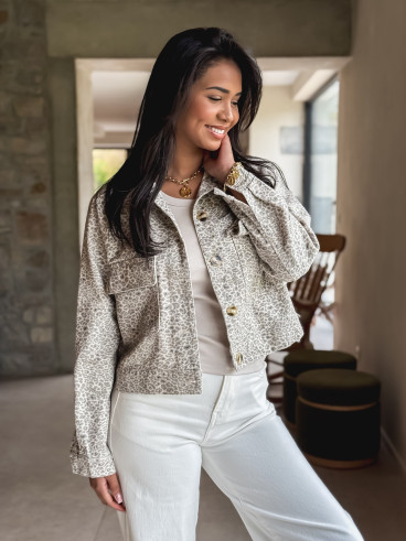 Veste léopard Kyoto - Beige