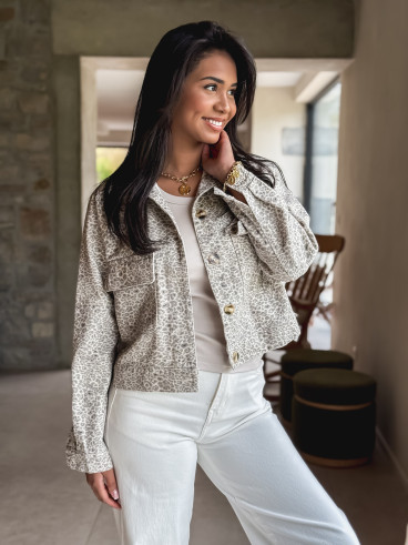 Veste léopard Kyoto - Beige
