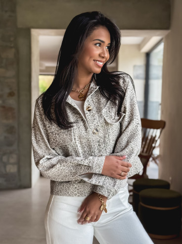 Veste léopard Kyoto - Beige