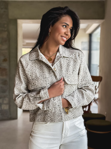 Veste léopard Kyoto - Beige