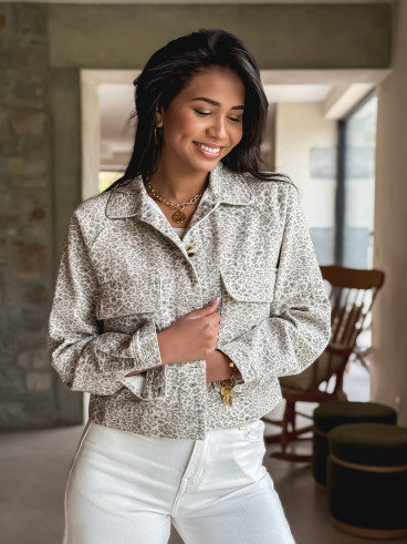 Veste léopard Kyoto - Beige