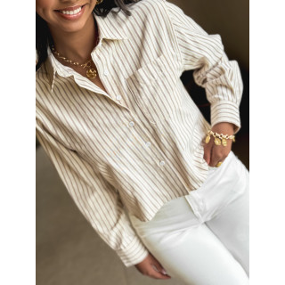 Chemise lignée Malou - Beige/Jaune