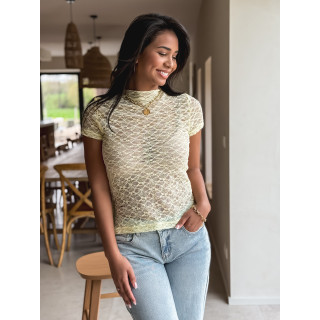 Blouse en dentelle Eloah - Jaune