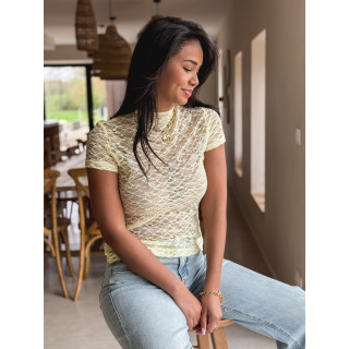 Blouse en dentelle Eloah - Jaune