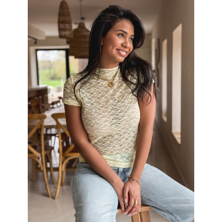 Blouse en dentelle Eloah - Jaune