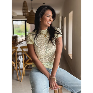 Blouse en dentelle Eloah - Jaune