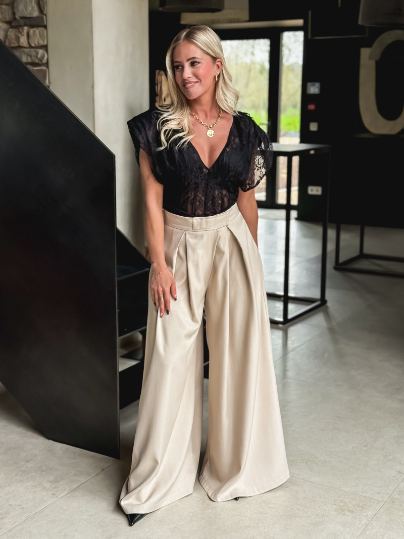 Blouse en dentelle Sanaé - Noir