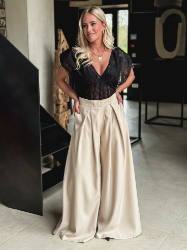 Blouse en dentelle Sanaé - Noir