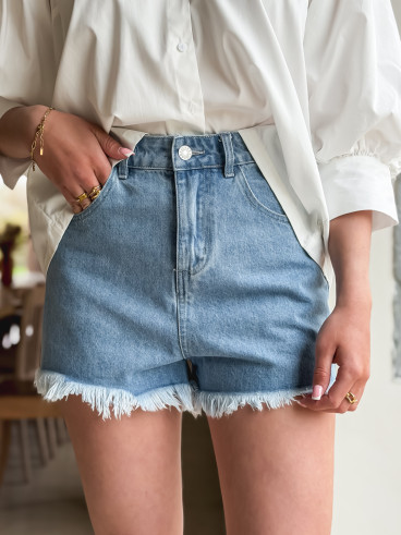 Short en jeans Amora - Bleu
