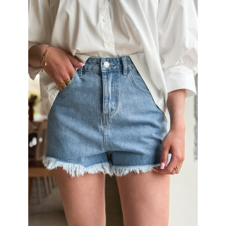 Short en jeans Amora - Bleu