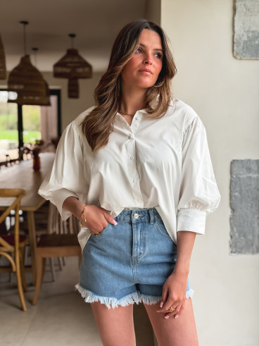 Short en jeans Amora - Bleu