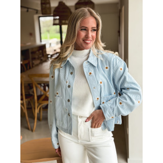 Veste à fleurs Amsterdam - bleu