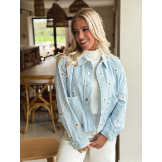 Veste à fleurs Amsterdam - bleu