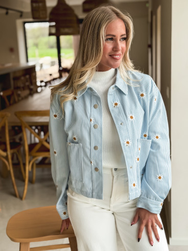 Veste à fleurs Amsterdam - bleu