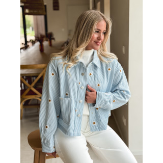 Veste à fleurs Amsterdam - bleu