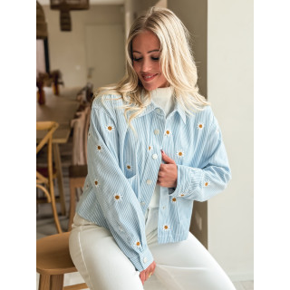 Veste à fleurs Amsterdam - bleu