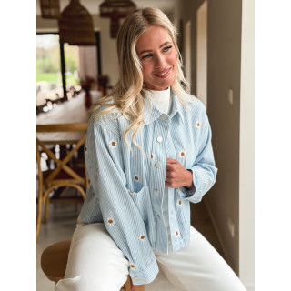 Veste à fleurs Amsterdam - bleu