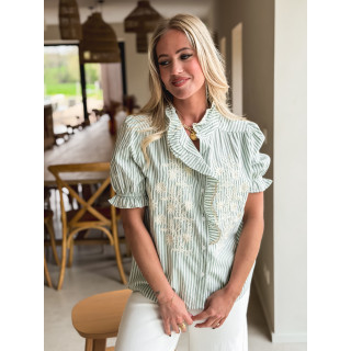 Chemisier ligné Leïka - Vert