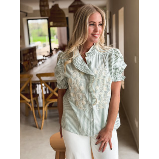 Chemisier ligné Leïka - Vert