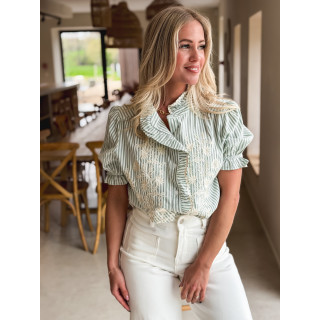 Chemisier ligné Leïka - Vert