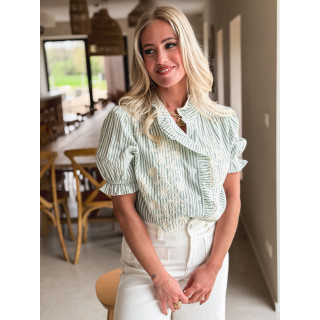 Chemisier ligné Leïka - Vert