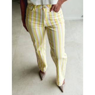 Pantalon ligné Amara - Jaune