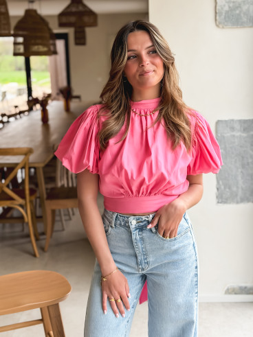 Blouse Loelia - Rose bonbon