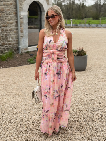 Robe longue Norella - Rose