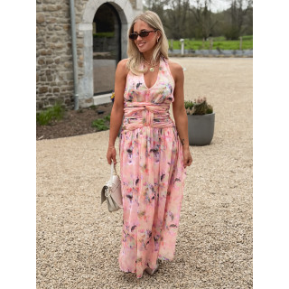 Robe longue Norella - Rose