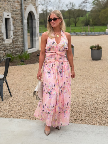 Robe longue Norella - Rose