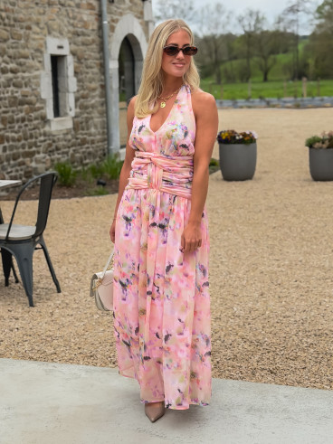 Robe longue Norella - Rose