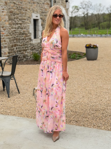 Robe longue Norella - Rose