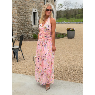 Robe longue Norella - Rose