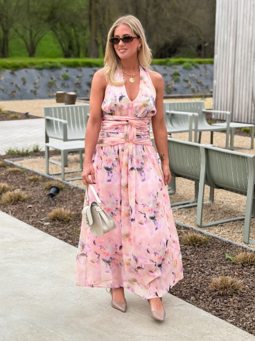 Robe longue Norella - Rose