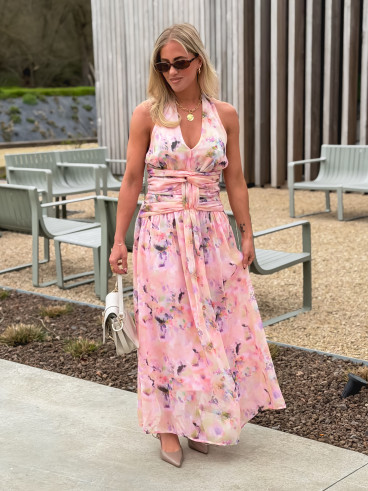 Robe longue Norella - Rose