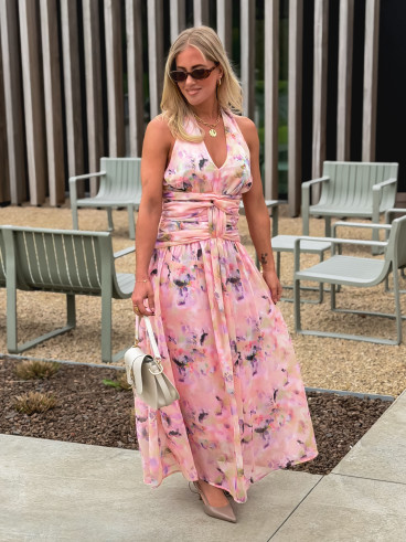 Robe longue Norella - Rose