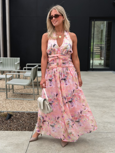 Robe longue Norella - Rose