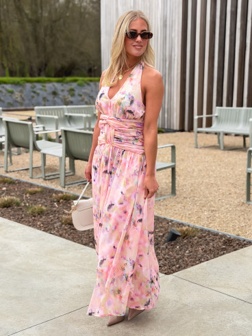 Robe longue Norella - Rose