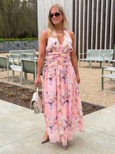 Robe longue Norella - Rose