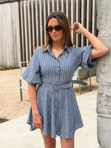 Robe courte Varsovie - Bleu