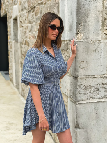 Robe courte Varsovie - Bleu