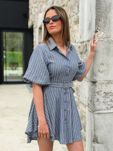Robe courte Varsovie - Bleu