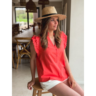Chemisier sans manches Prague - Corail