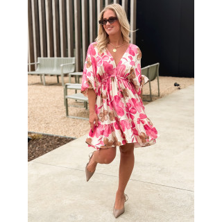 Robe à motifs Bali - Rose