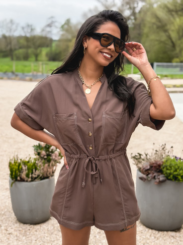 Combinaison short Colette - Marron