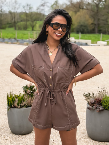 Combinaison short Colette - Marron