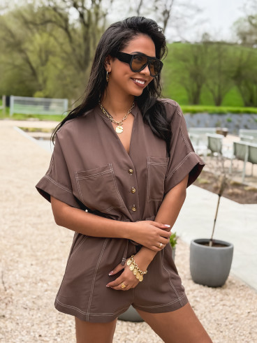 Combinaison short Colette - Marron