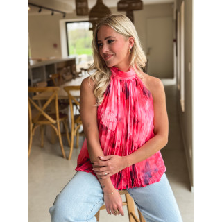 Blouse à fleurs Norella - Fuchsia