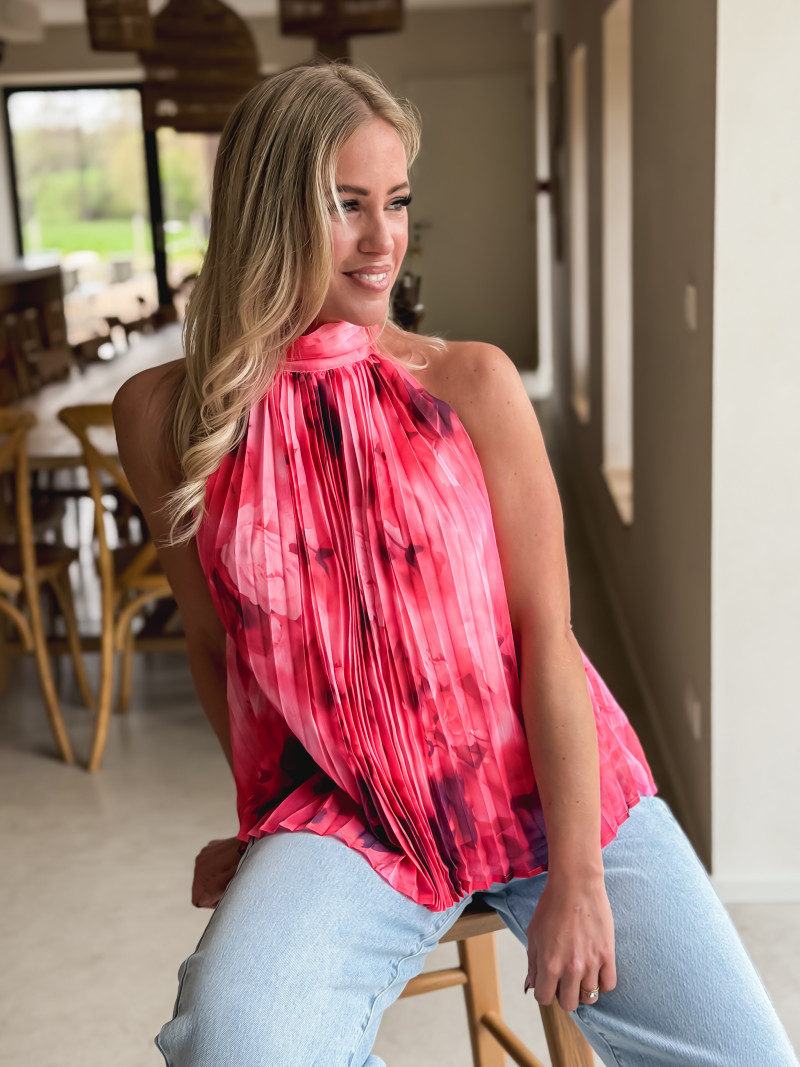 Blouse à fleurs Norella - Fuchsia Blouse à fleurs Norella - Fuchsia